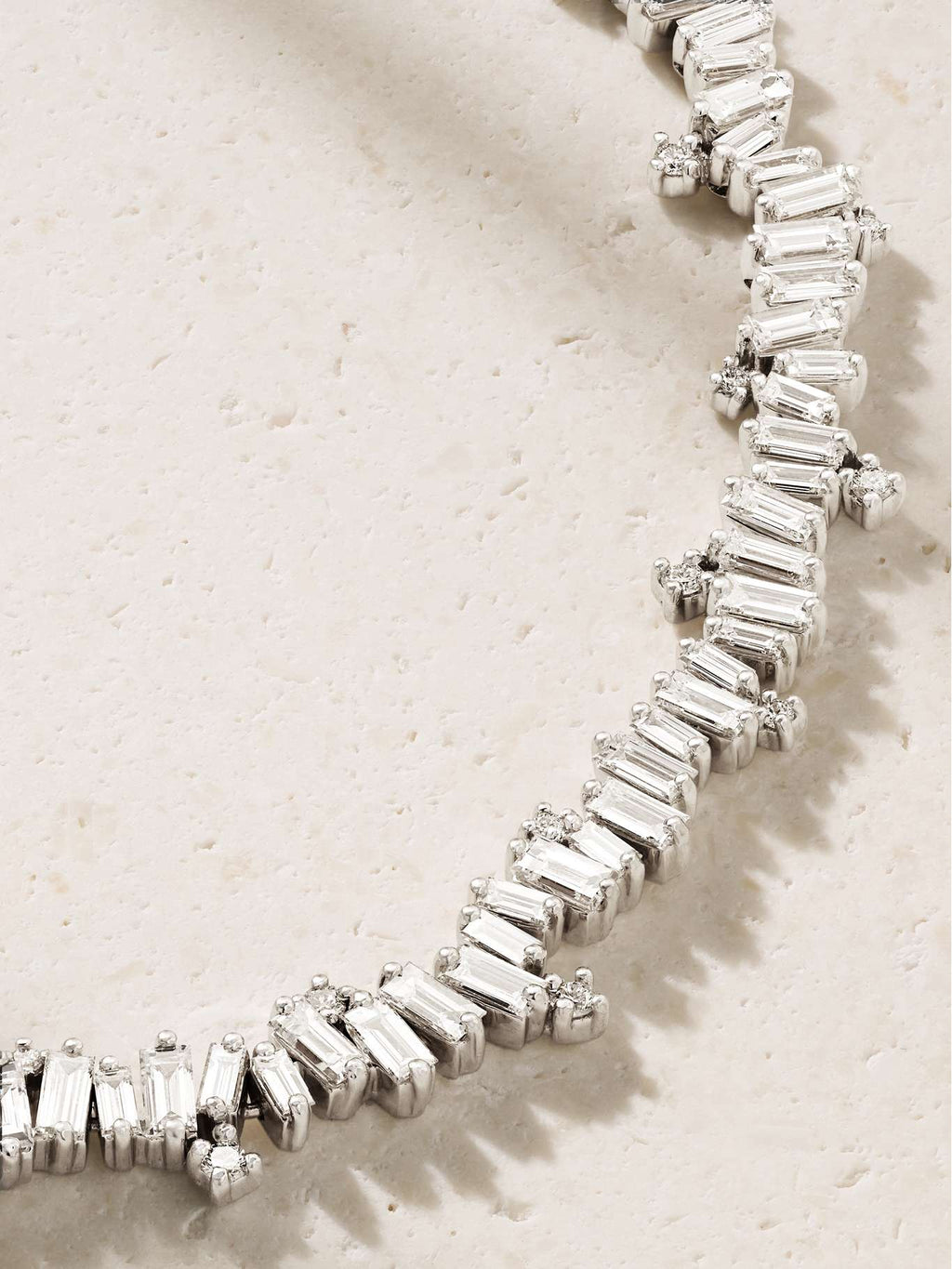 18-Karat White Gold Diamond Tennis Necklace