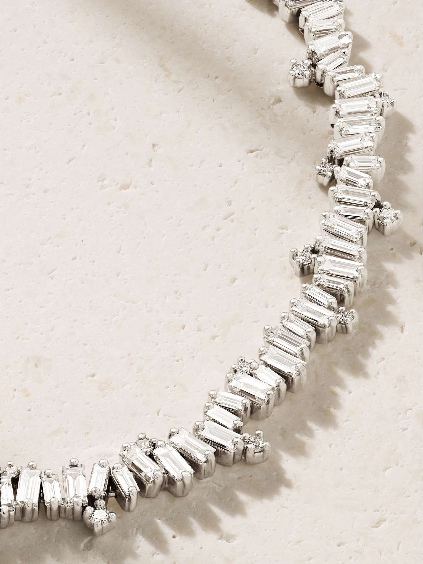 18-Karat White Gold Diamond Tennis Necklace