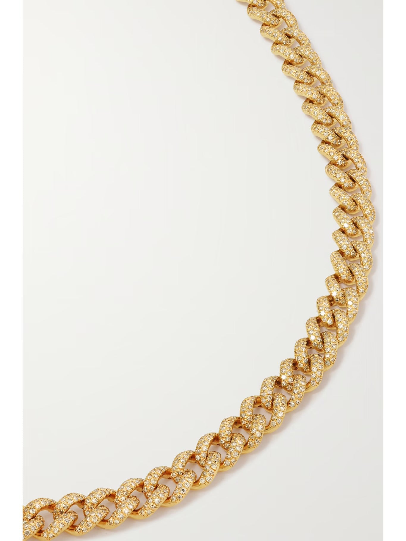 Medium Diamond Link Necklace, 18K Gold