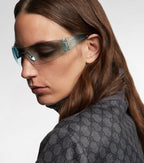 Leonie Interlocking G Mask Sunglasses — Blue