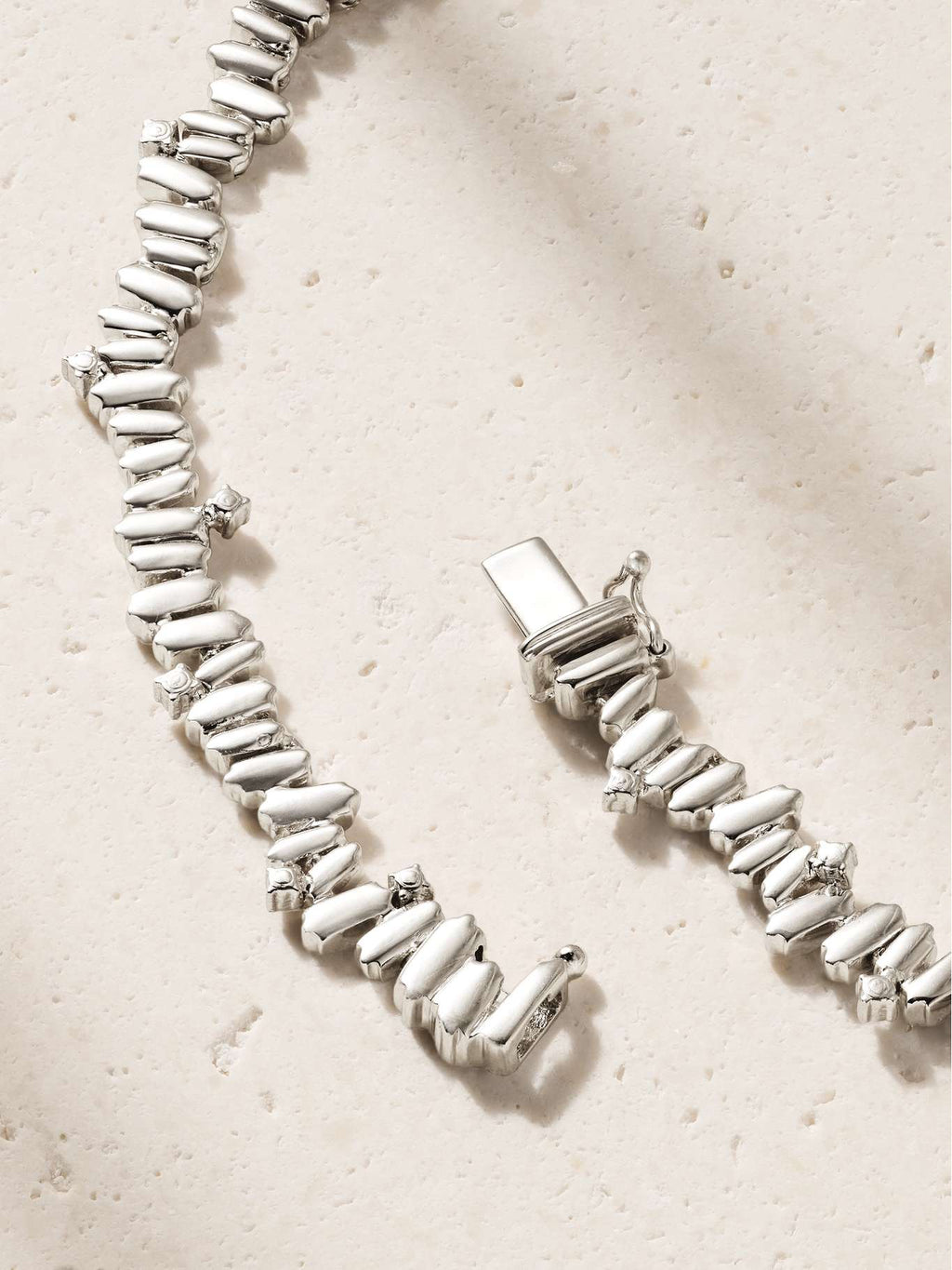 18-Karat White Gold Diamond Tennis Necklace