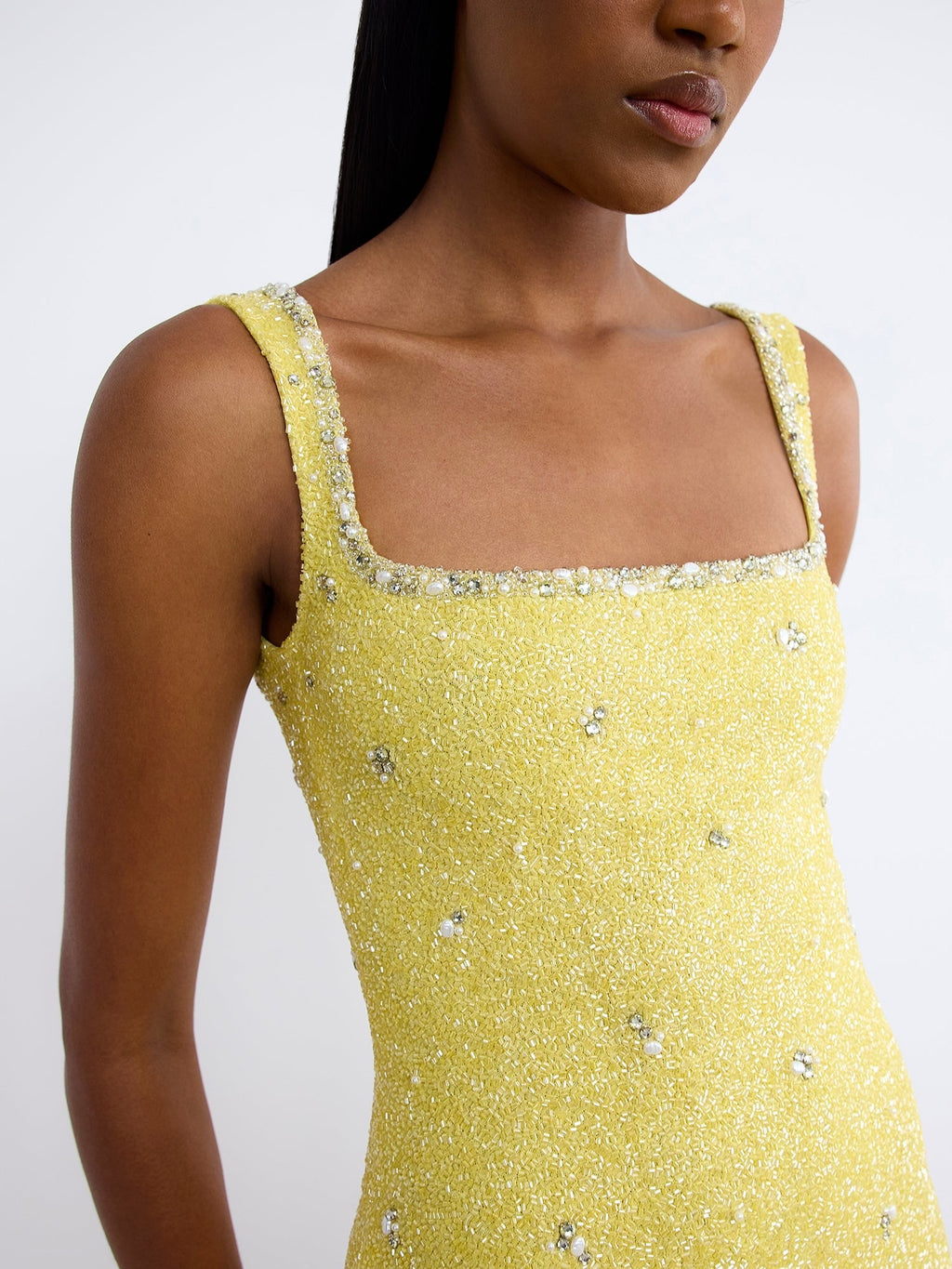 Clio Peppiatt Athena Mini Dress in Lemon