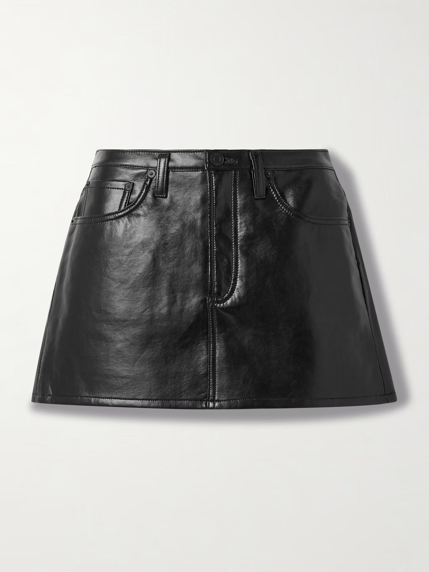 AGOLDE Keira Recycled Leather-Blend Mini Skirt