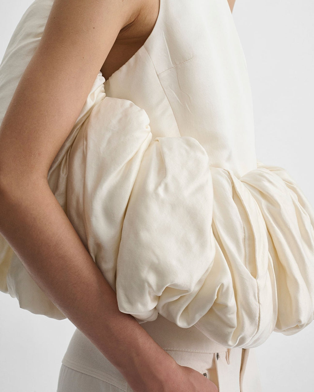 Phoebe Philo Sugar Vest in Vanilla Silk Satin