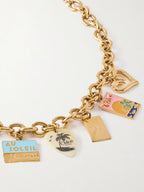Chloé Gold-Tone Enamel Pendant Necklace