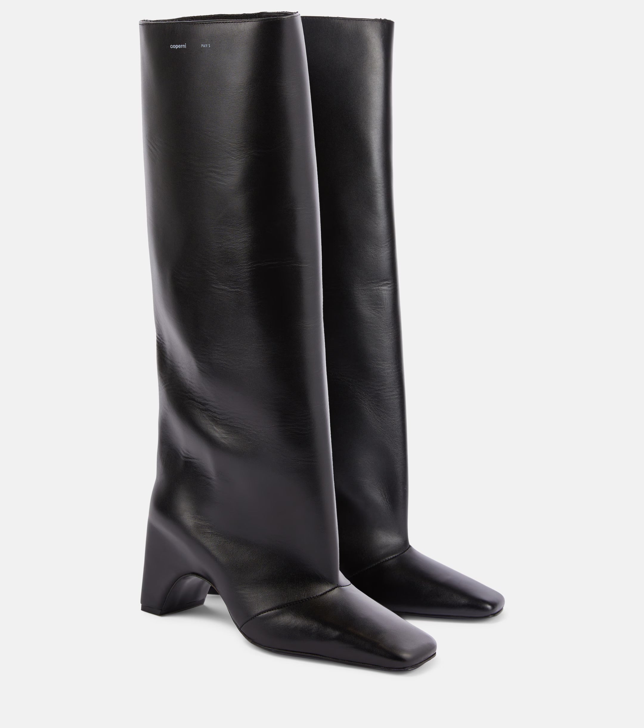 Coperni Bridge Leather Knee-High Boots - Black