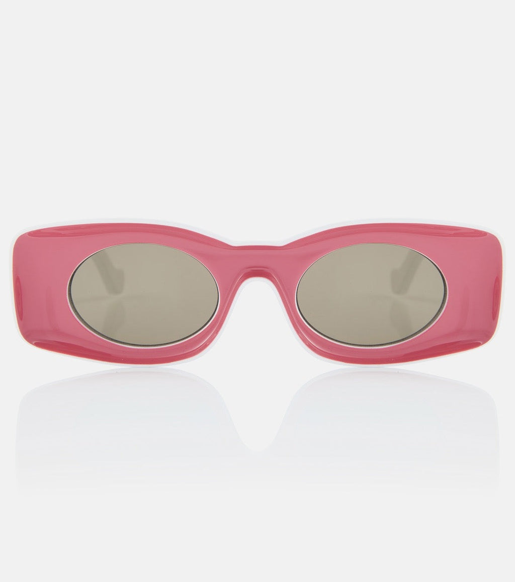 Paula’s Ibiza Rectangular Sunglasses — Pink