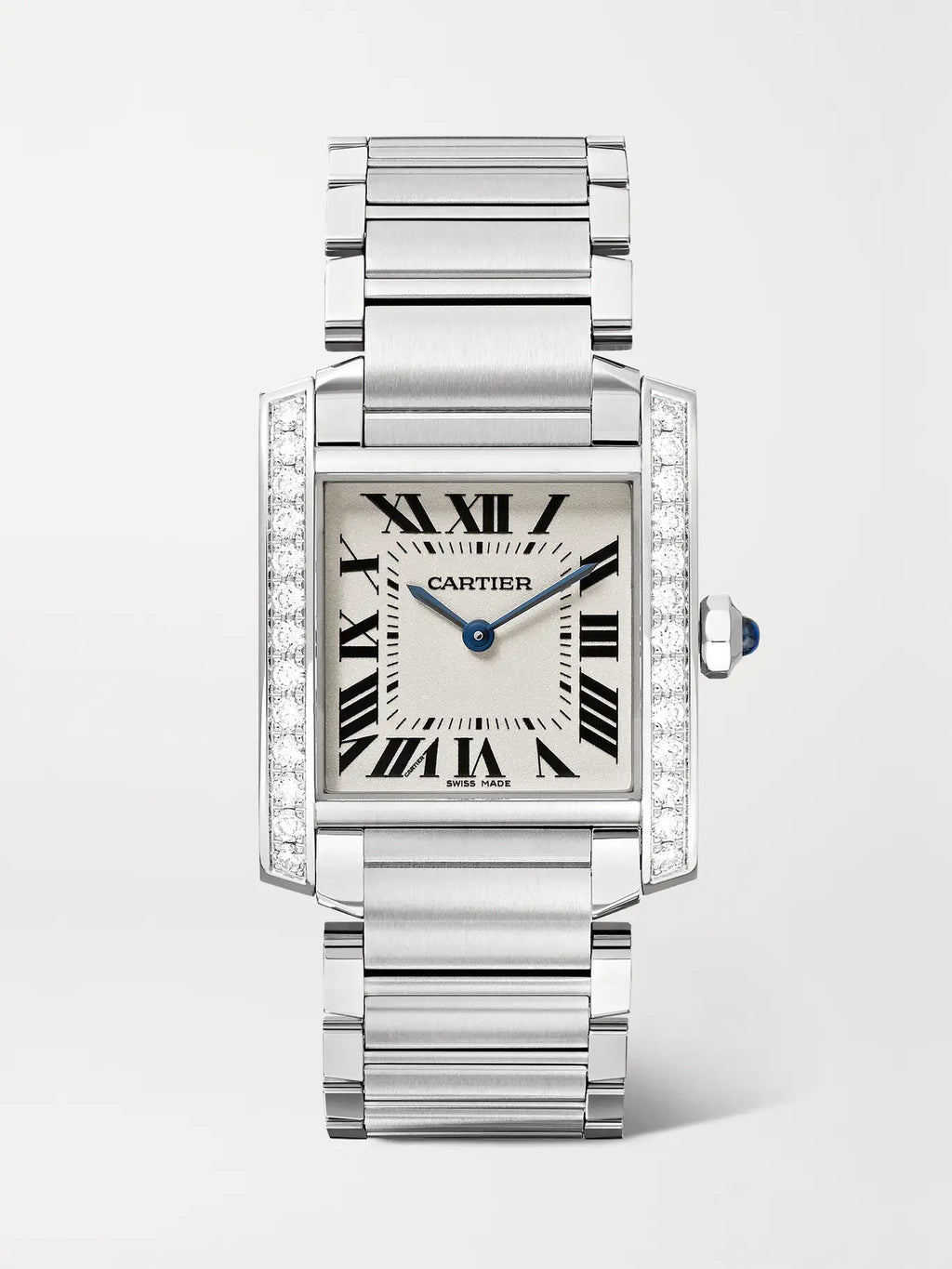 Cartier Tank Française 25.05mm Medium Stainless Steel and Diamond Watch