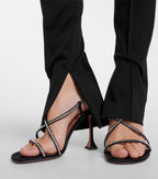 Amina Muaddi Sally Crystal-Embellished Satin Sandals
