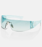 Leonie Interlocking G Mask Sunglasses — Blue