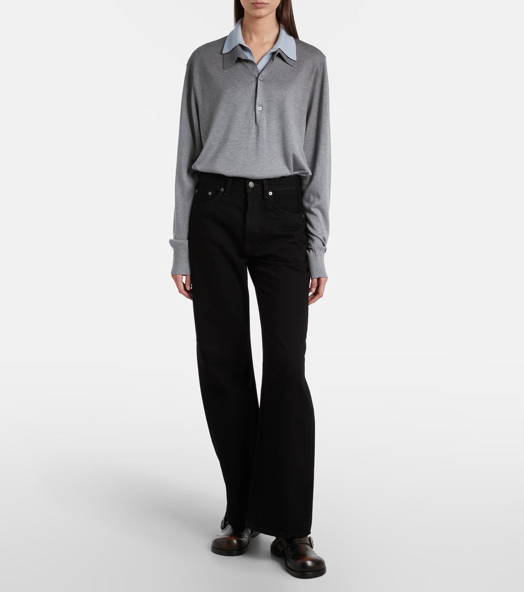 Acne Studios High-Rise Wide-Leg Jeans Black