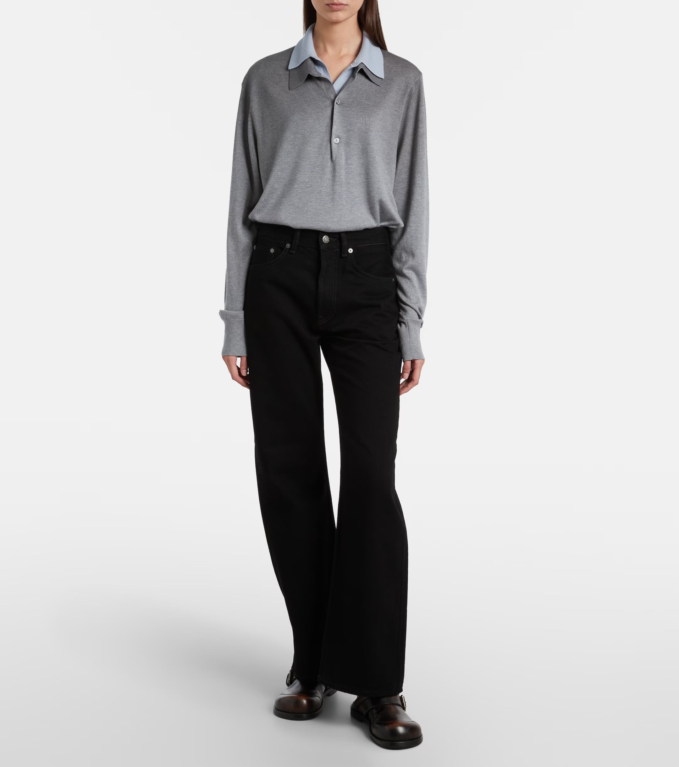 Acne Studios High-Rise Wide-Leg Jeans Black