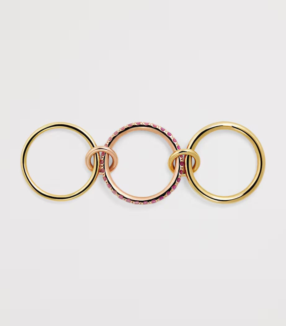 Spinelli Kilcollin Mixed Gold and Sapphire Petunia Ring
