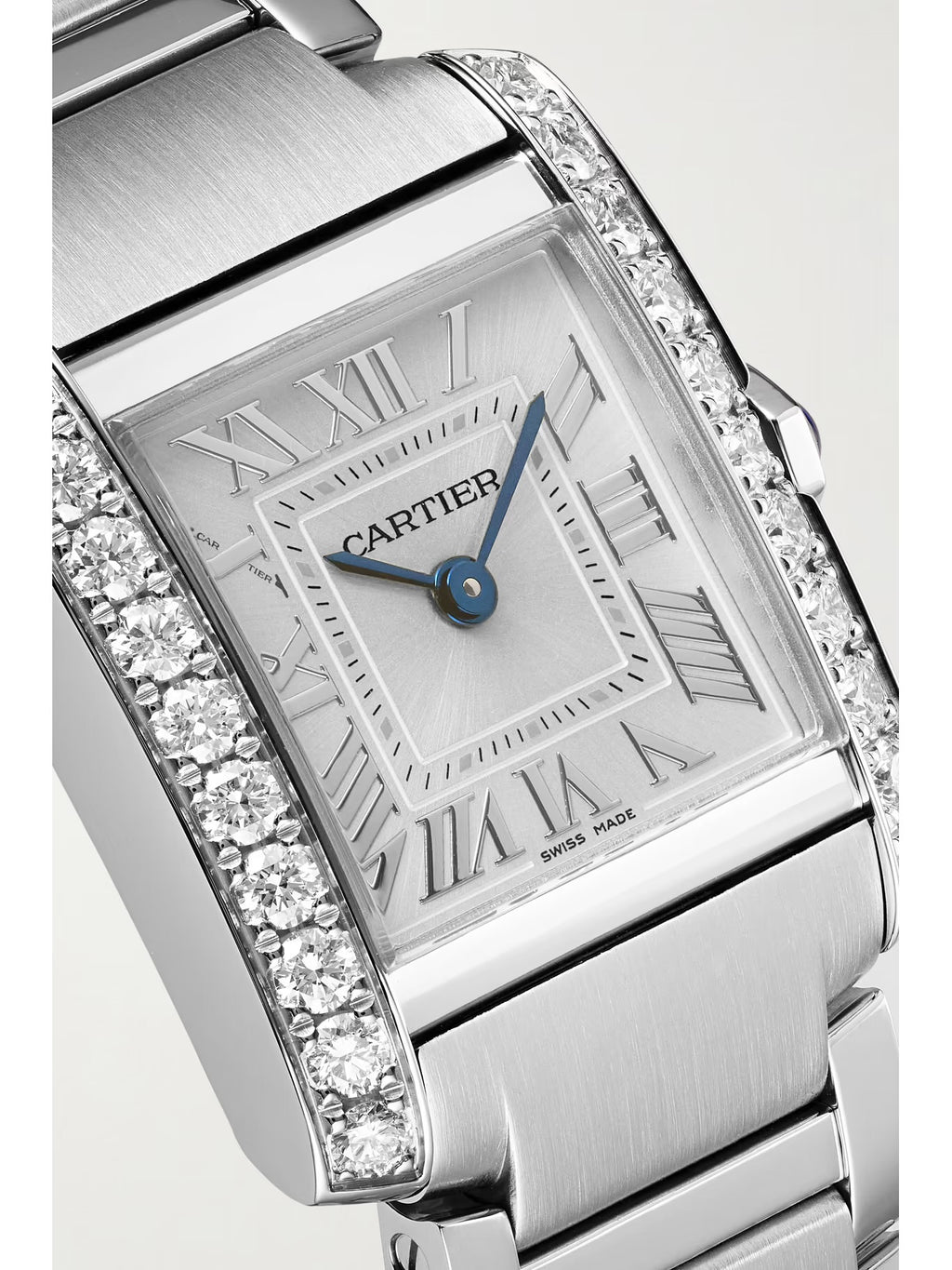 Cartier Tank Française 25mm Stainless Steel and Diamond Watch