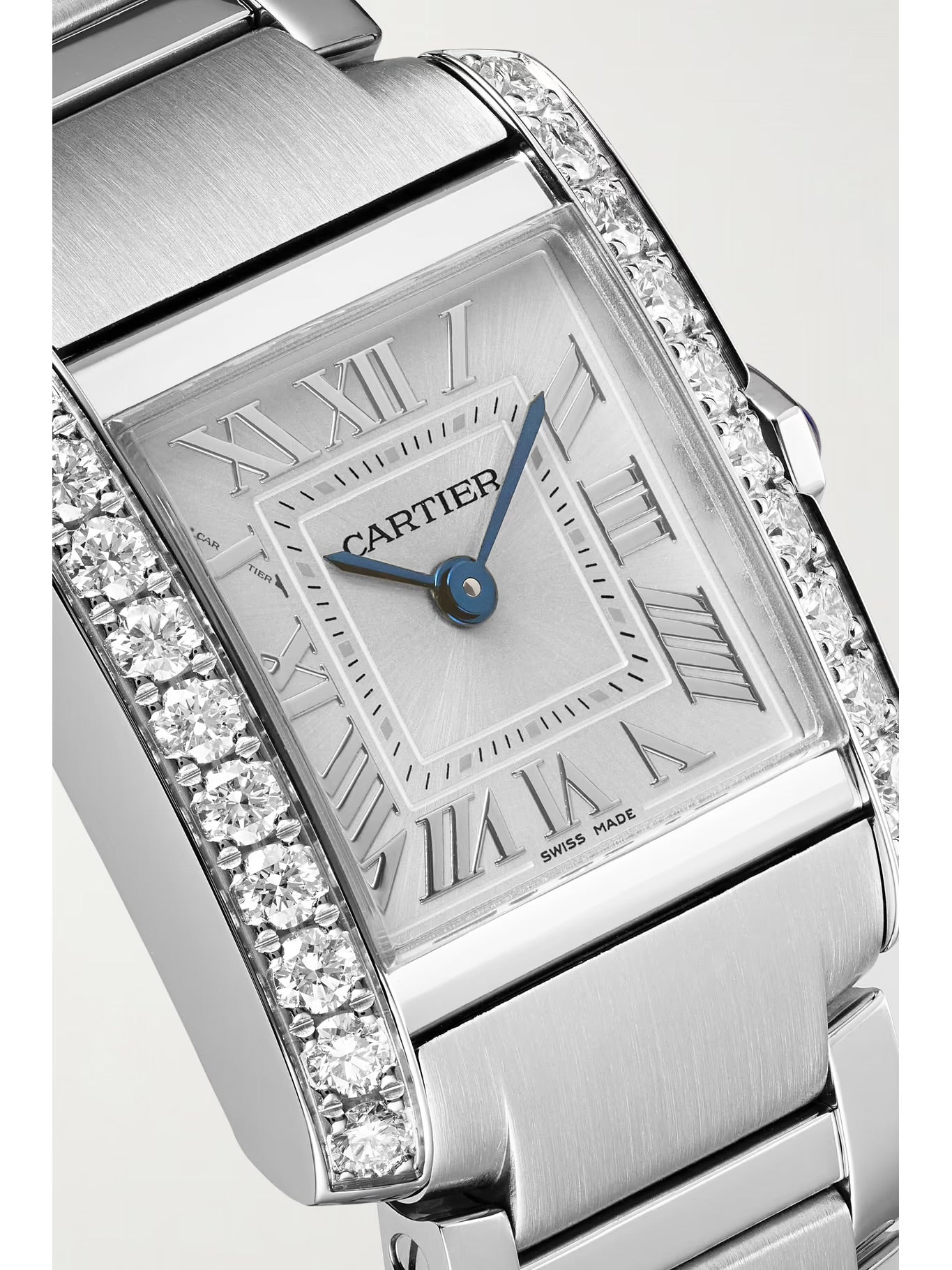 Cartier Tank Française 25mm Stainless Steel and Diamond Watch