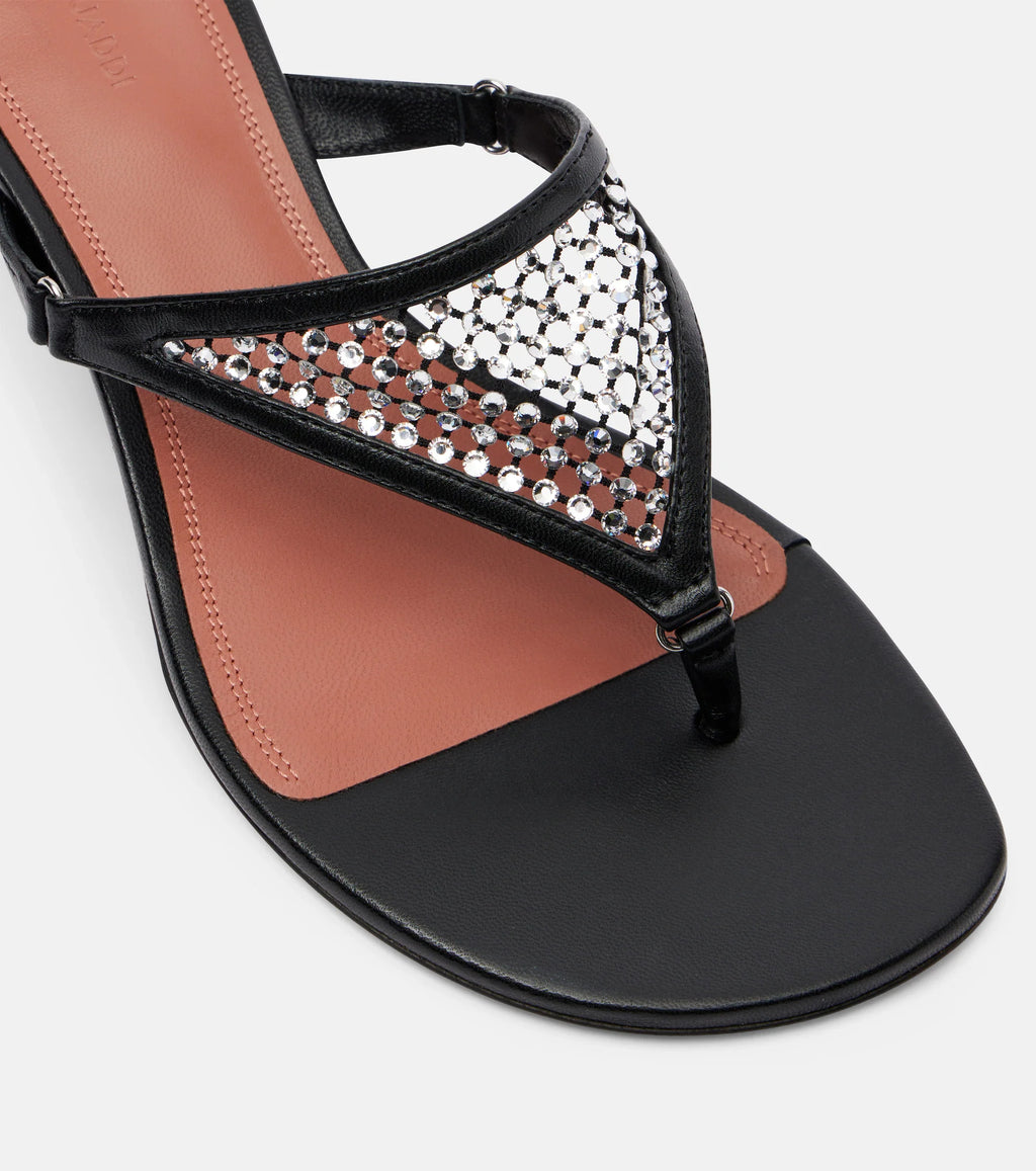 Amina Muaddi Cameron 45 Crystal-Embellished Thong Sandals – Black