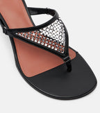 Amina Muaddi Cameron 45 Crystal-Embellished Thong Sandals – Black