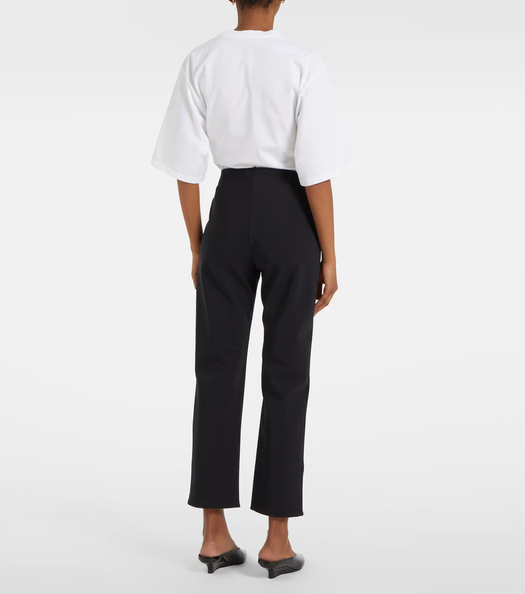 RÓHE Scuba Cropped Slim Pants in Black