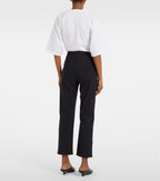 RÓHE Scuba Cropped Slim Pants in Black