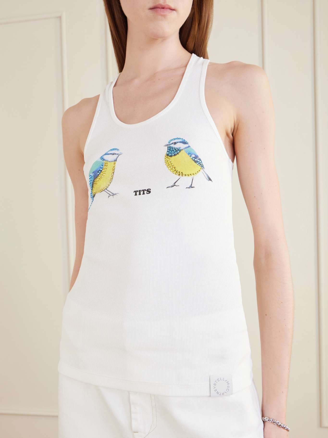 ‘Tits’ Crystal-Embellished Tank