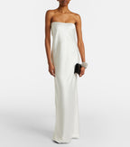 Norma Kamali Strapless Satin Maxi Dress