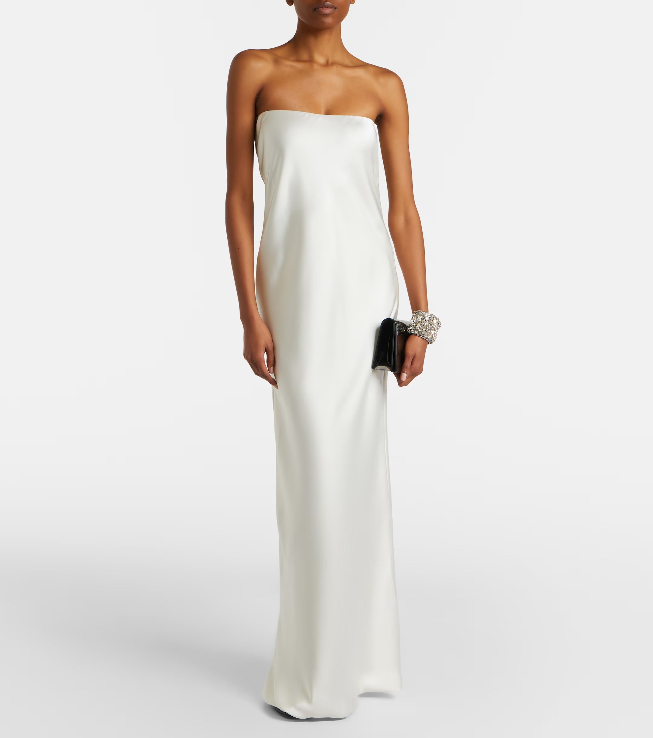 Norma Kamali Strapless Satin Maxi Dress