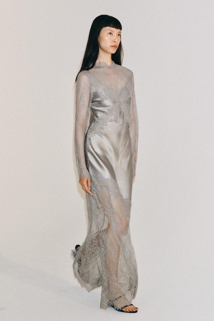 ZW Collection Satin Lace Dress