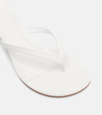 Amina Muaddi Juliette Leather Thong Sandals – White