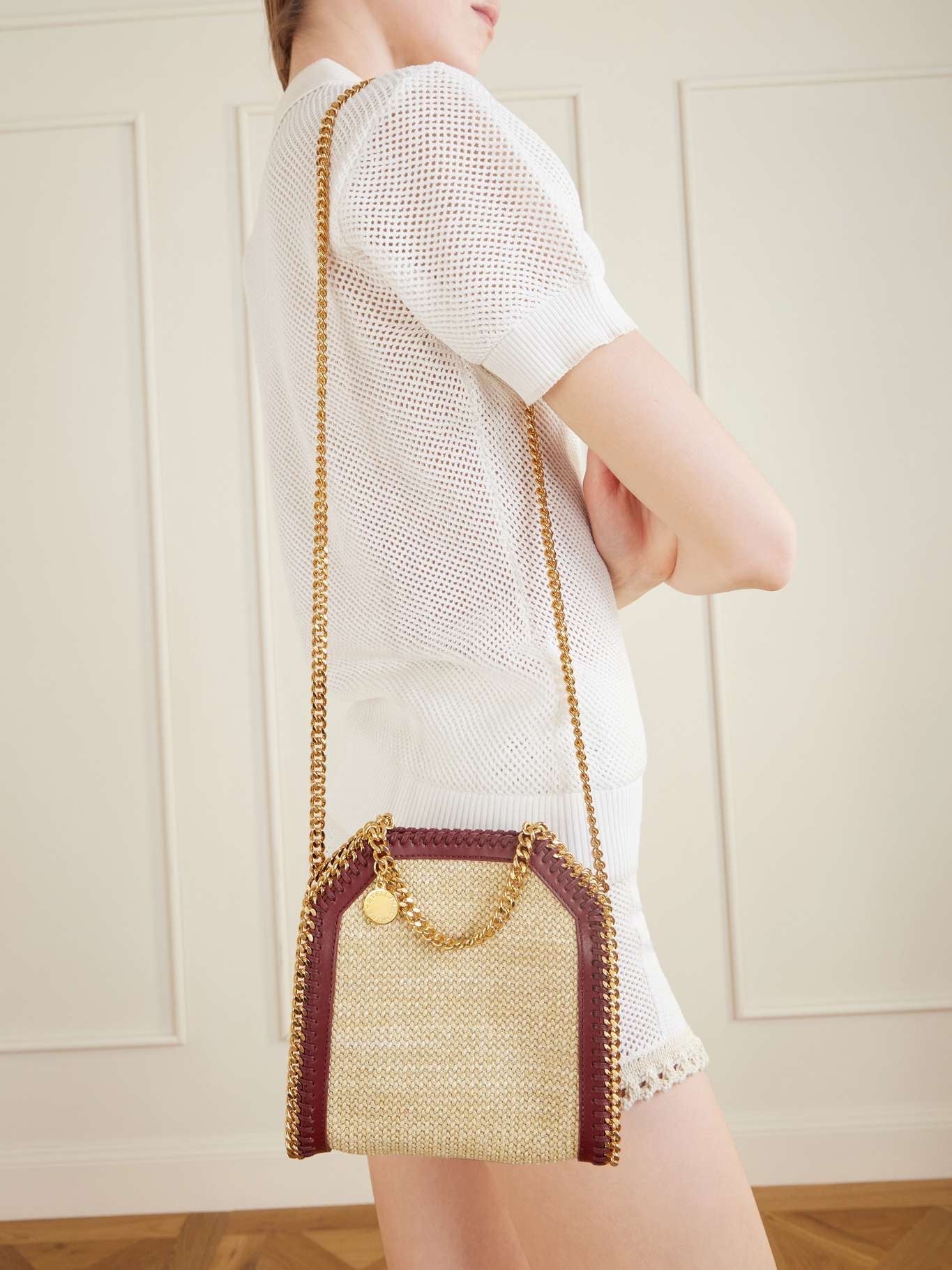 Falabella Tiny Raffia Shoulder Bag