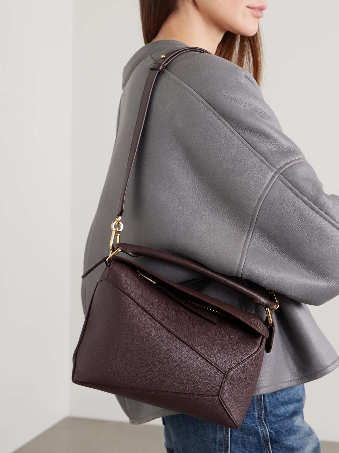 LOEWE Puzzle Edge Small Textured Leather Shoulder Bag