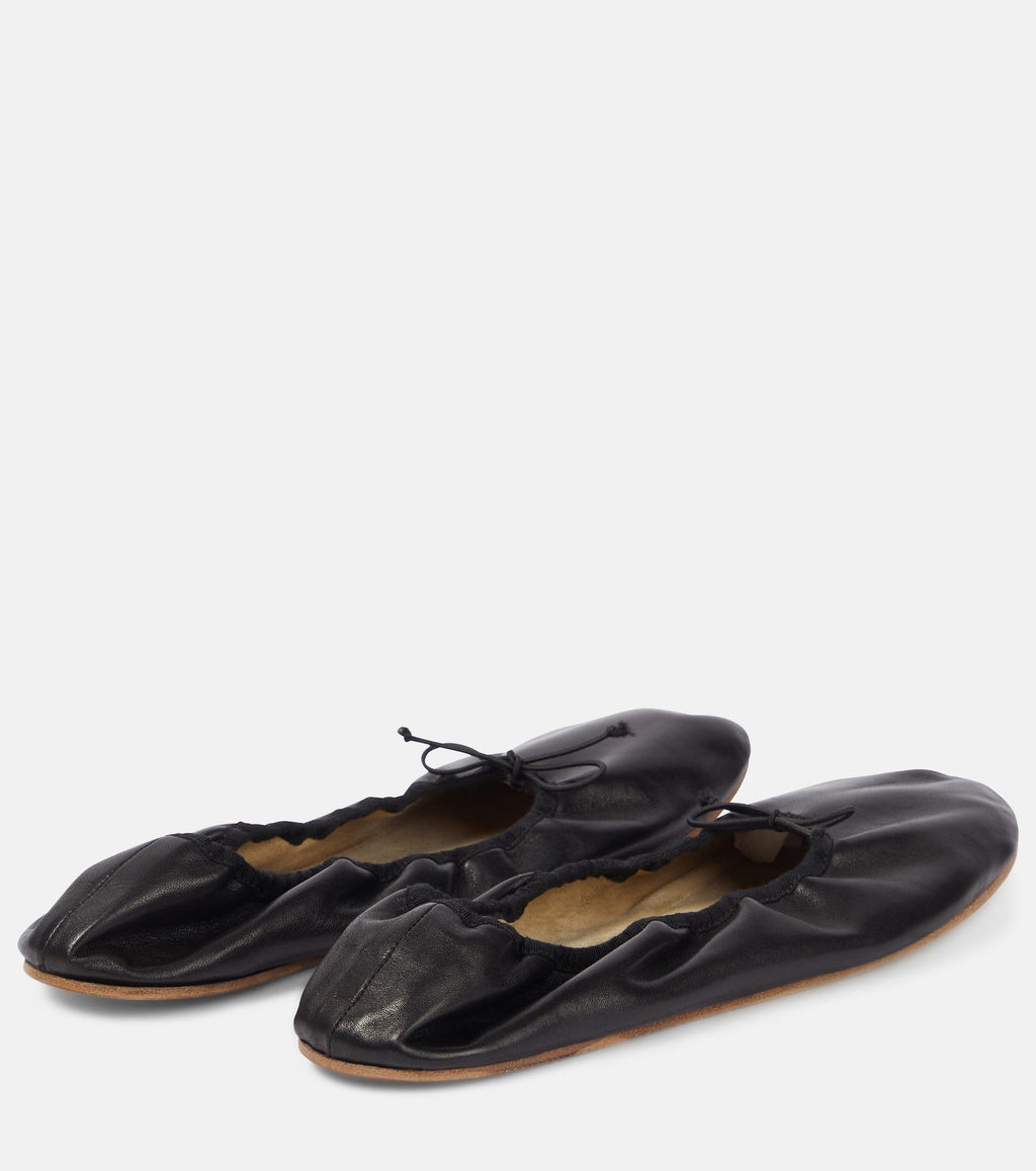 The Row Leather Ballet Flats