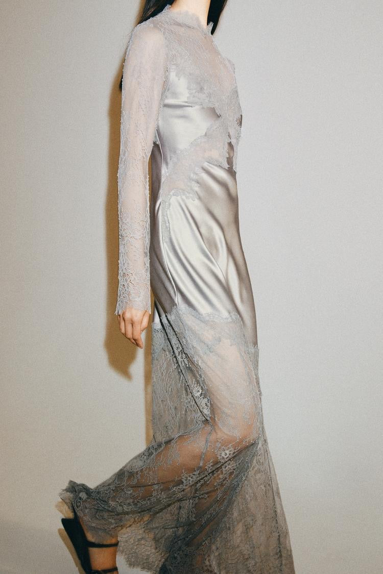 ZW Collection Satin Lace Dress