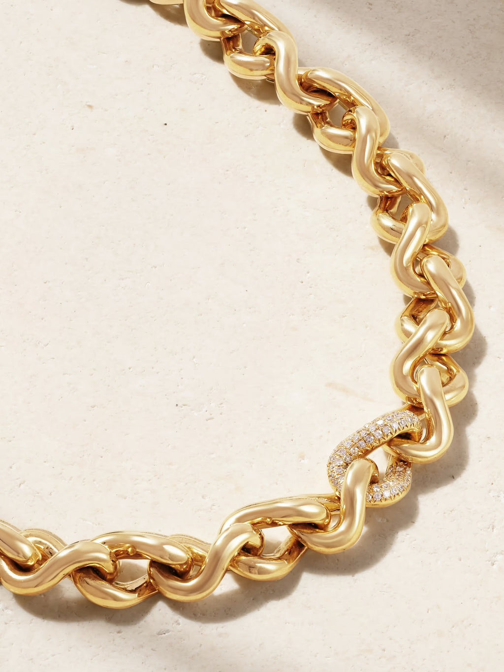 Infinity Link Diamond Necklace, 18K Gold
