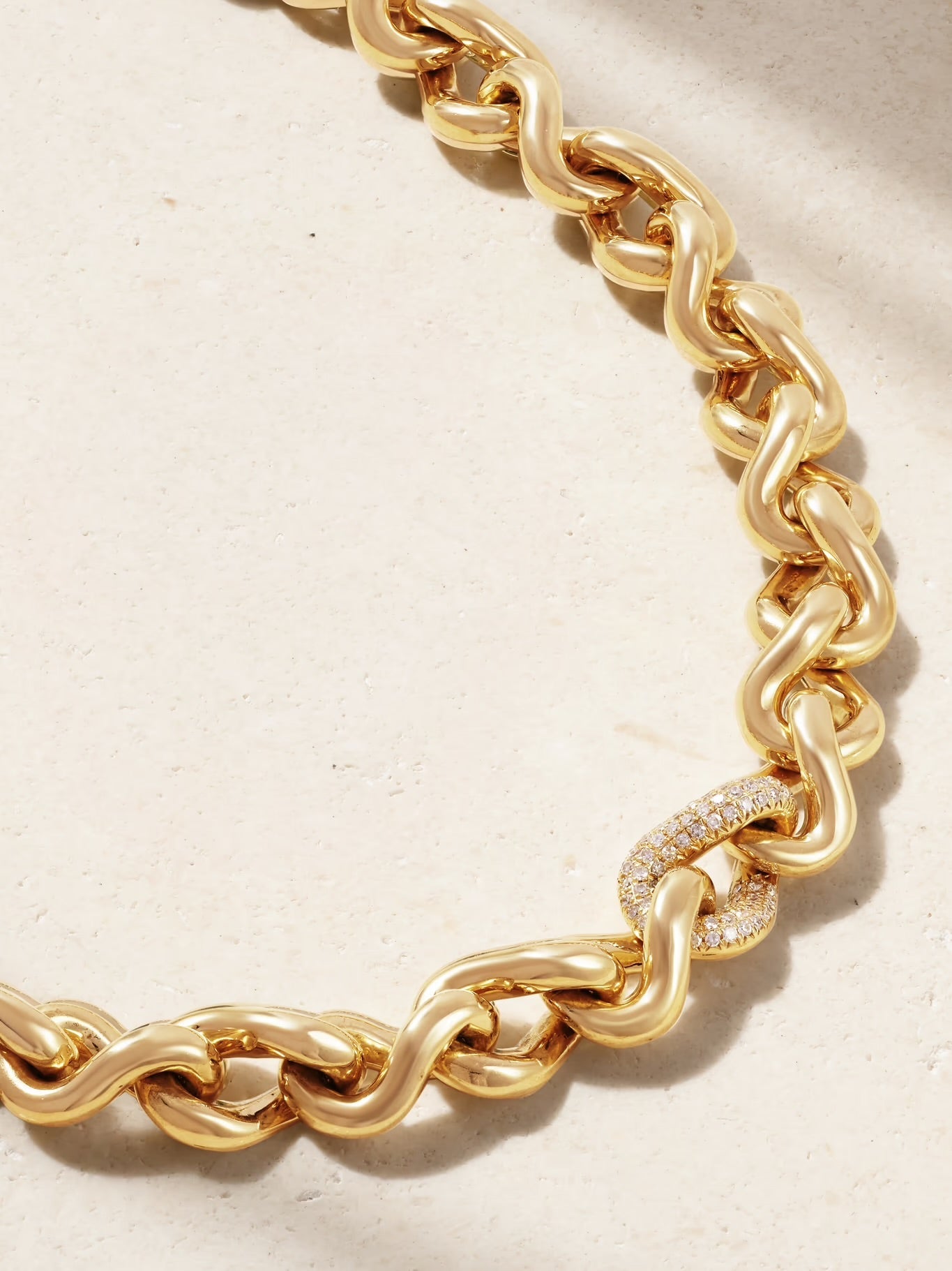 Infinity Link Diamond Necklace, 18K Gold