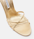 Manolo Blahnik Leva 105 Metallic Leather Sandals