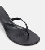 Amina Muaddi Juliette Leather Thong Sandals – Black