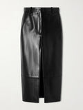 KHAITE
Anden paneled leather midi skirt