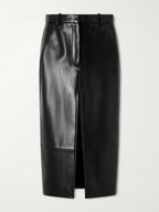 KHAITE
Anden paneled leather midi skirt