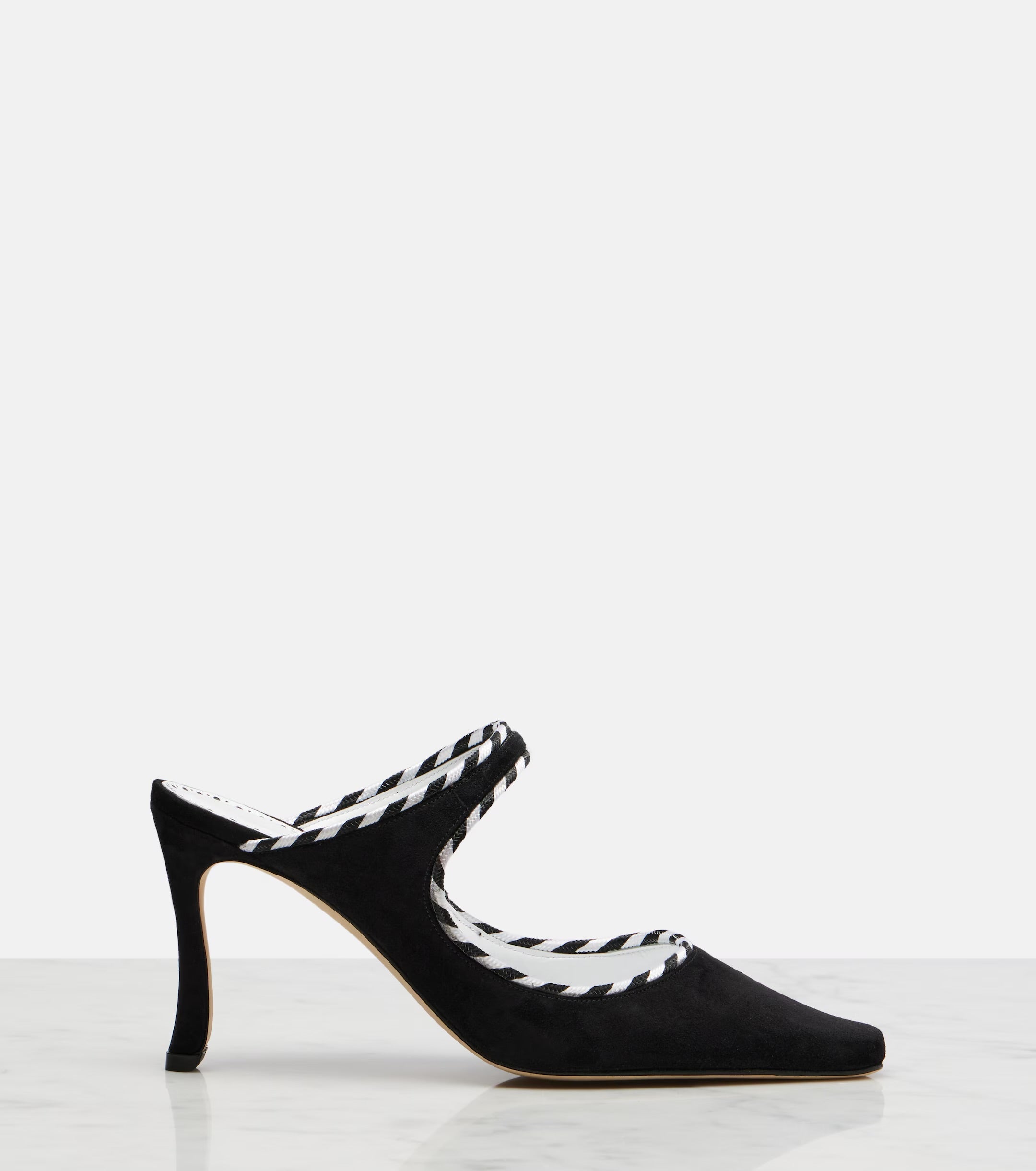 Manolo Blahnik Pura Suede Mules – Black