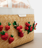 Aquazzura Botanica Medium Raffia Tote Bag