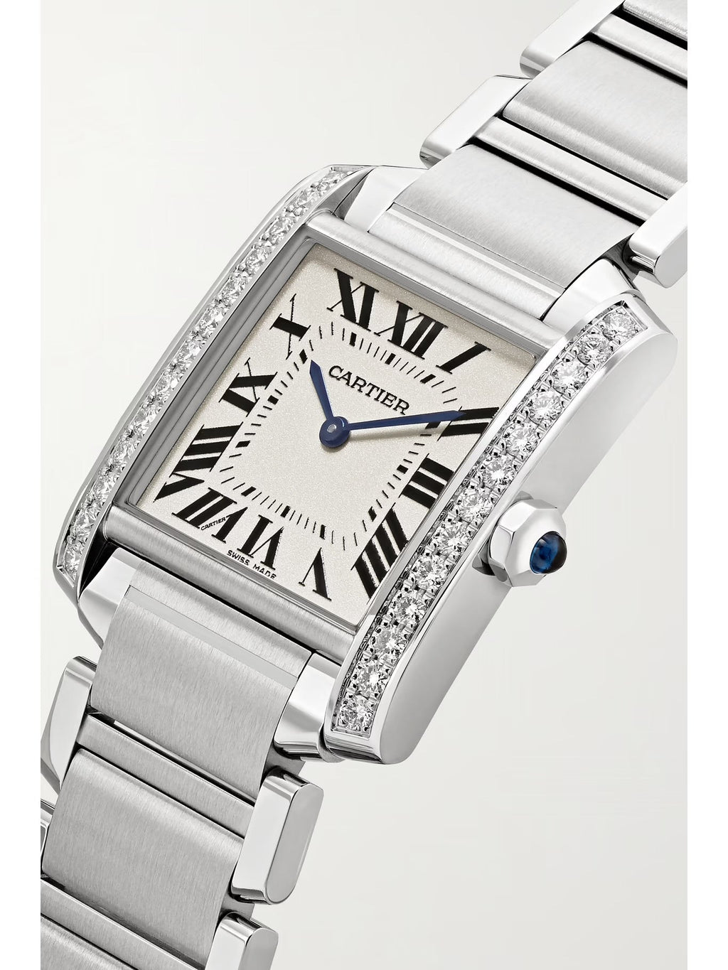 Cartier Tank Française 25.05mm Medium Stainless Steel and Diamond Watch