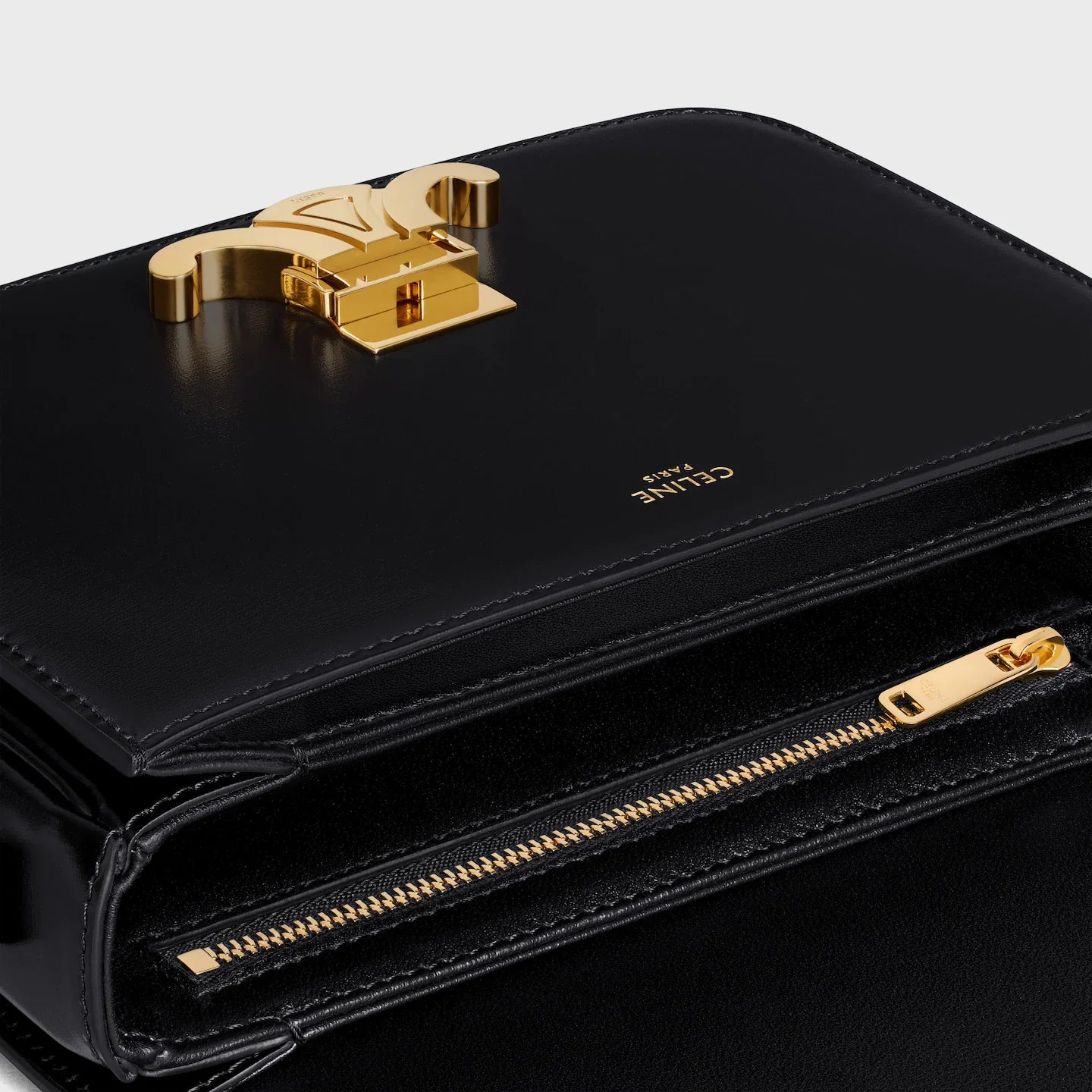 Céline Teen Triomphe Bag in Shiny Calfskin – Black