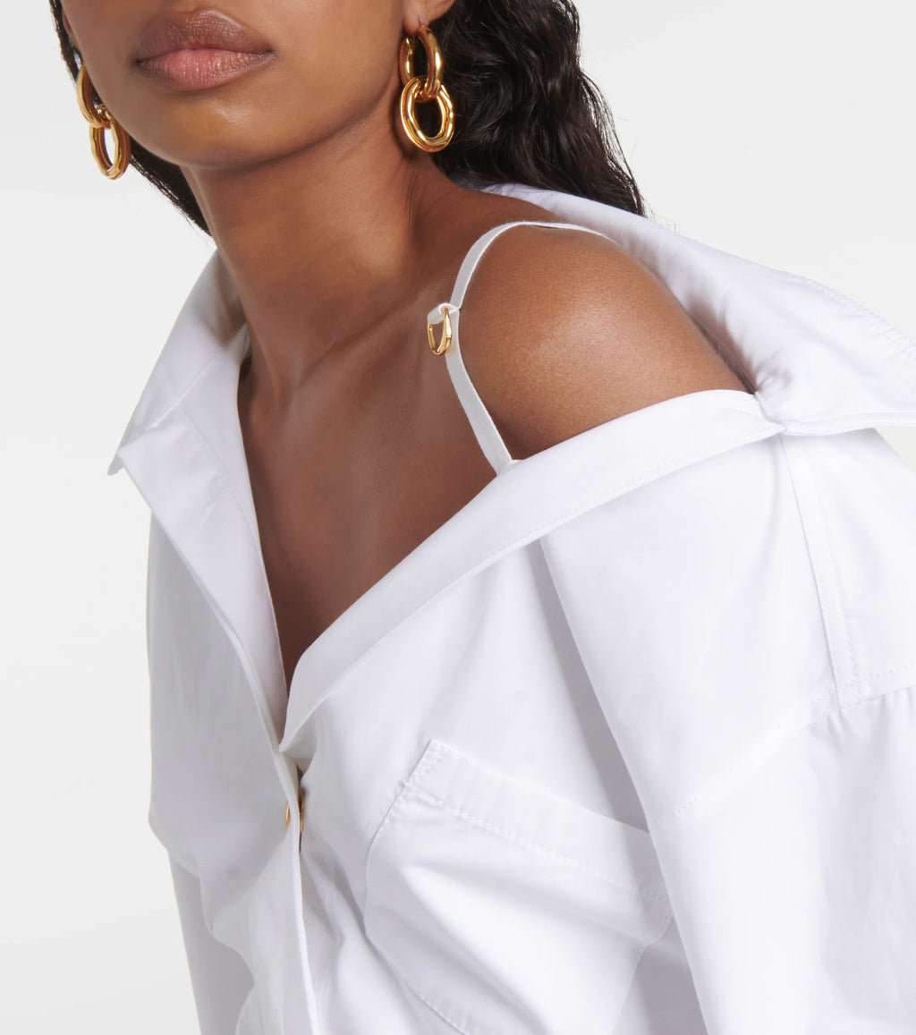 Jacquemus La Mini Robe Chemise Cotton Shirt Dress