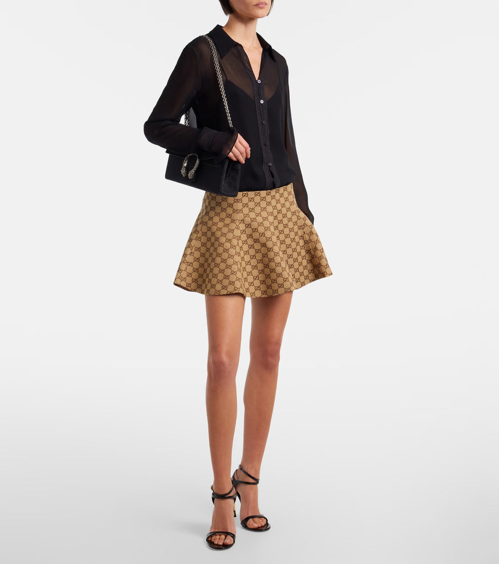 Gucci GG Canvas Miniskirt – Brown