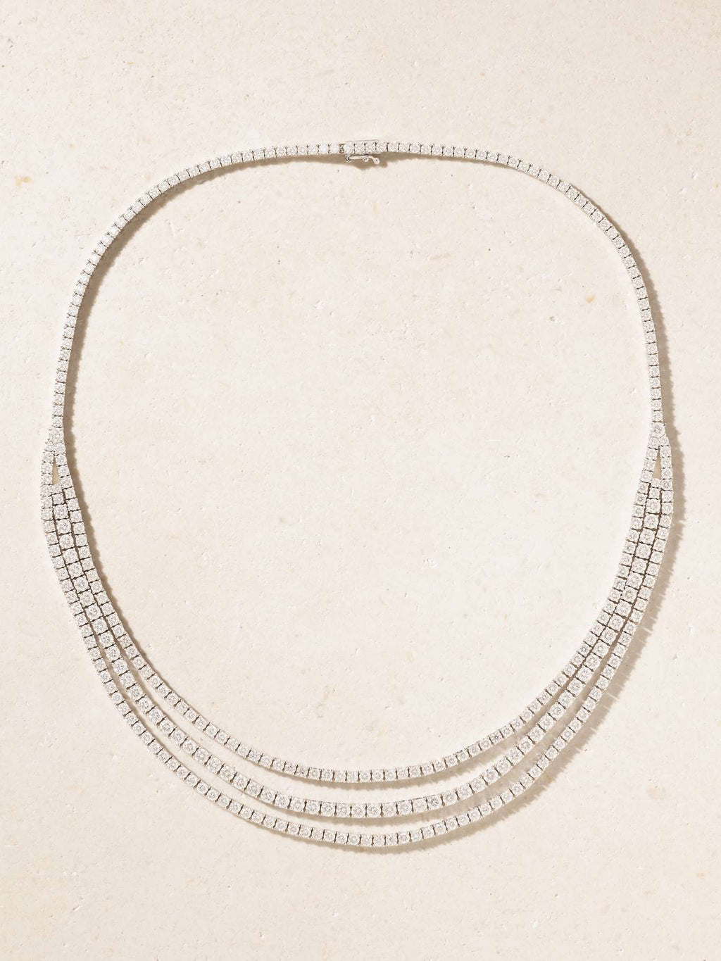 Anita Ko Hepburn 18-Karat White Gold Pavé Diamond Layered Necklace