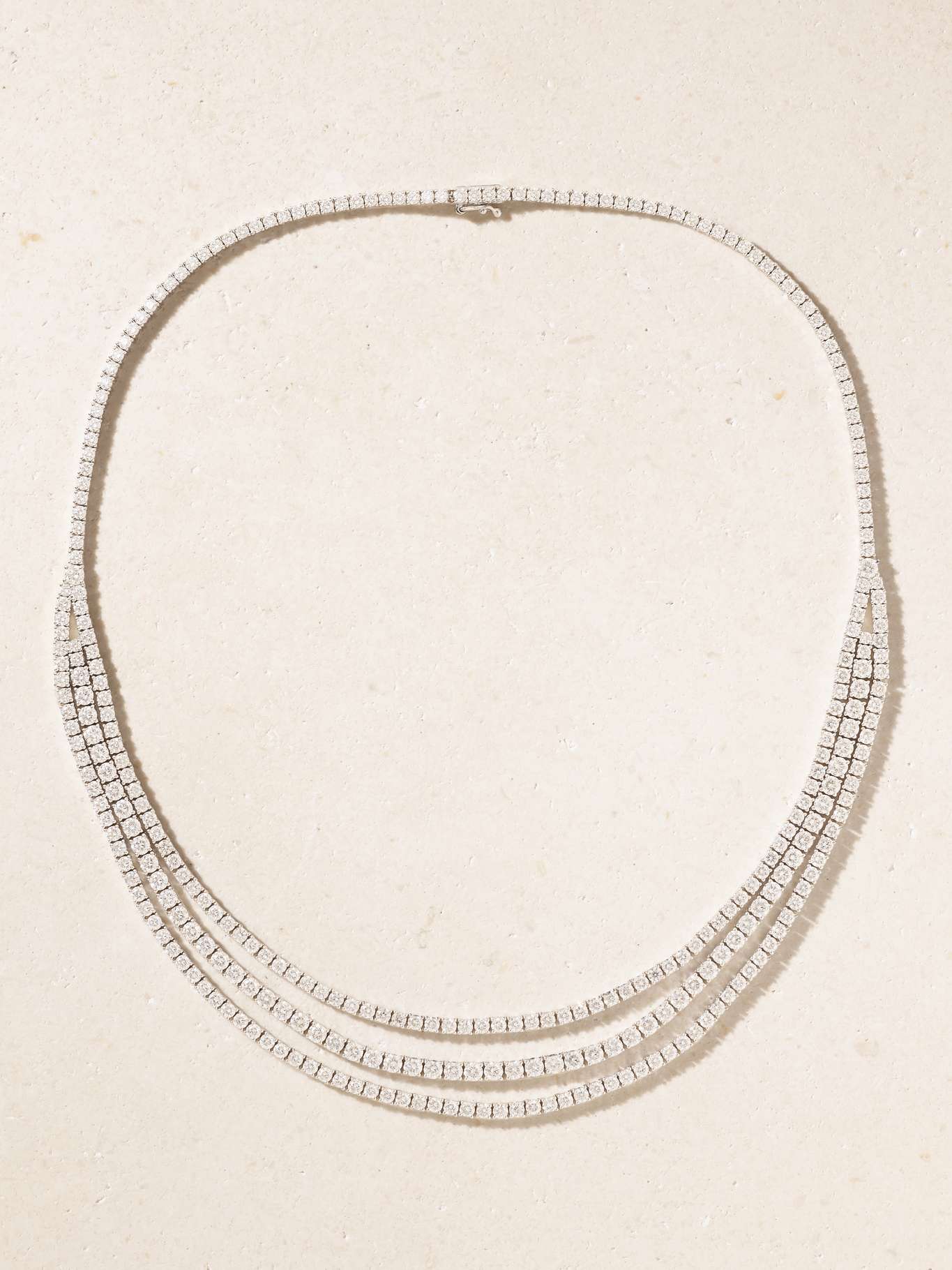 Anita Ko Hepburn 18-Karat White Gold Pavé Diamond Layered Necklace