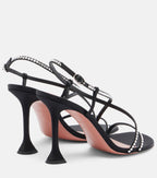 Amina Muaddi Sally Crystal-Embellished Satin Sandals