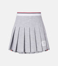 Thom Browne Pleated Cotton-Blend Tweed Miniskirt – Grey
