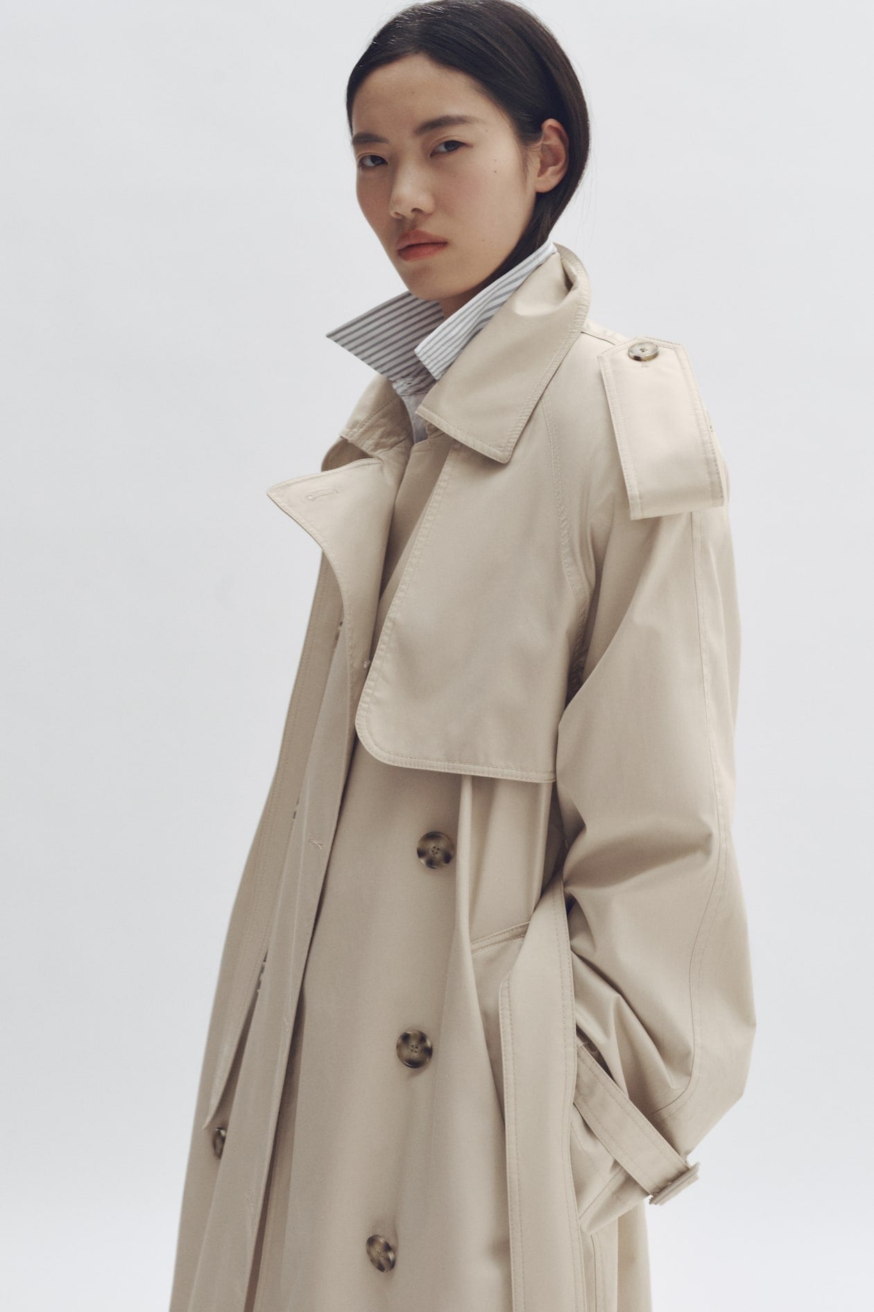 Stella McCartney x H&M Oversized Trench Coat in Light Beige