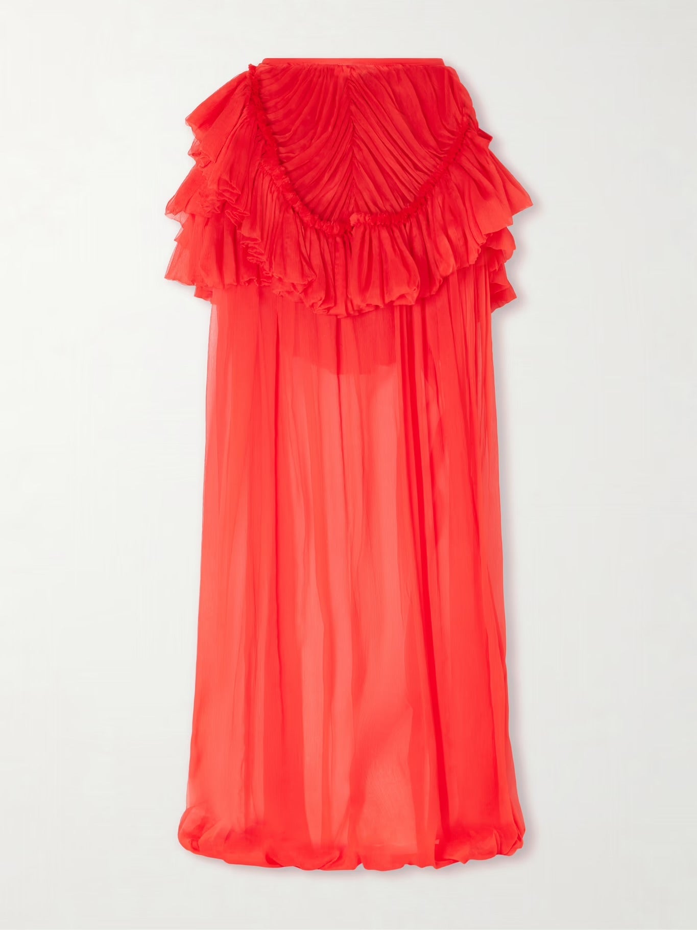 Shelby Ruffled Silk-Chiffon Maxi Skirt